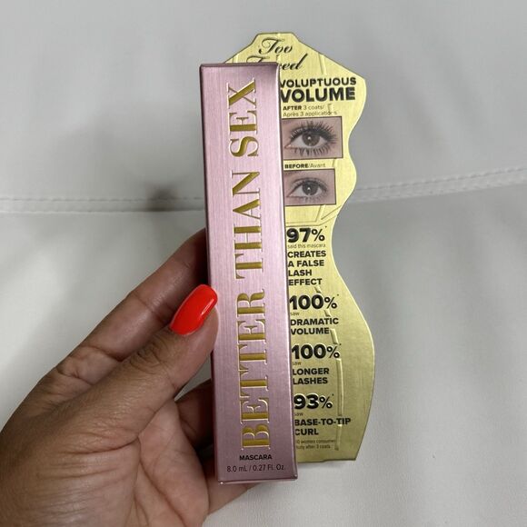 NEW FULL SIZE Too Faced Black Mascara Better Than Sex Volume False Lash Effect - Picture 1 of 8